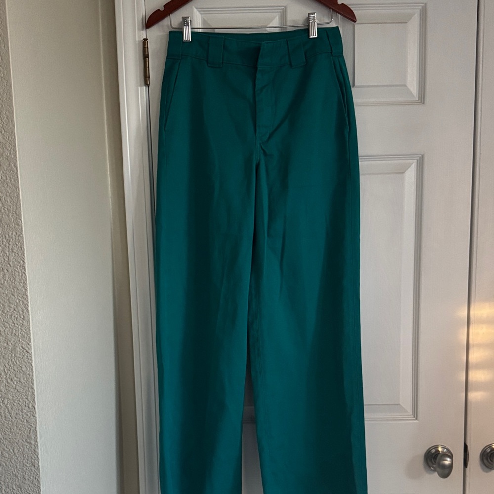 Dickies Women's Teal/Green Wide-Leg Work Pants